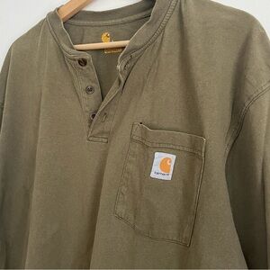 Vintage long sleeve charger pocket Henley t large